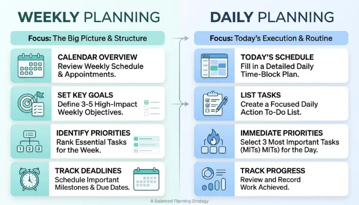 Weekly Planning vs. Daily Planning