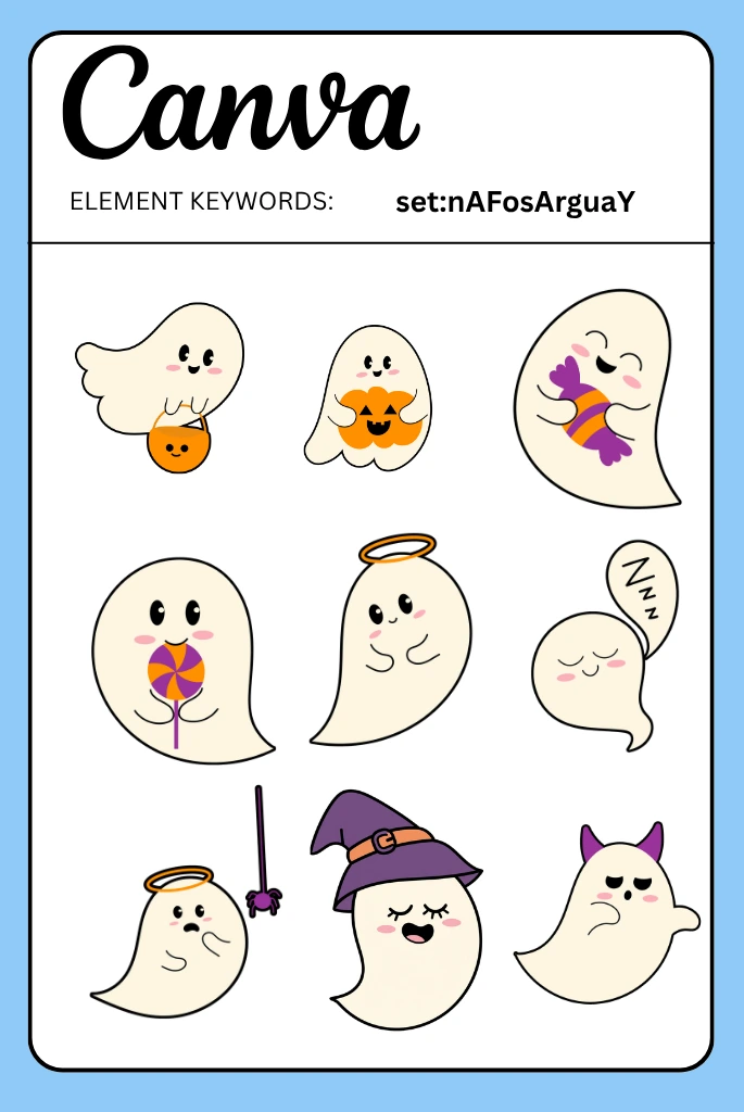 canva element Kawaii Ghost Pack