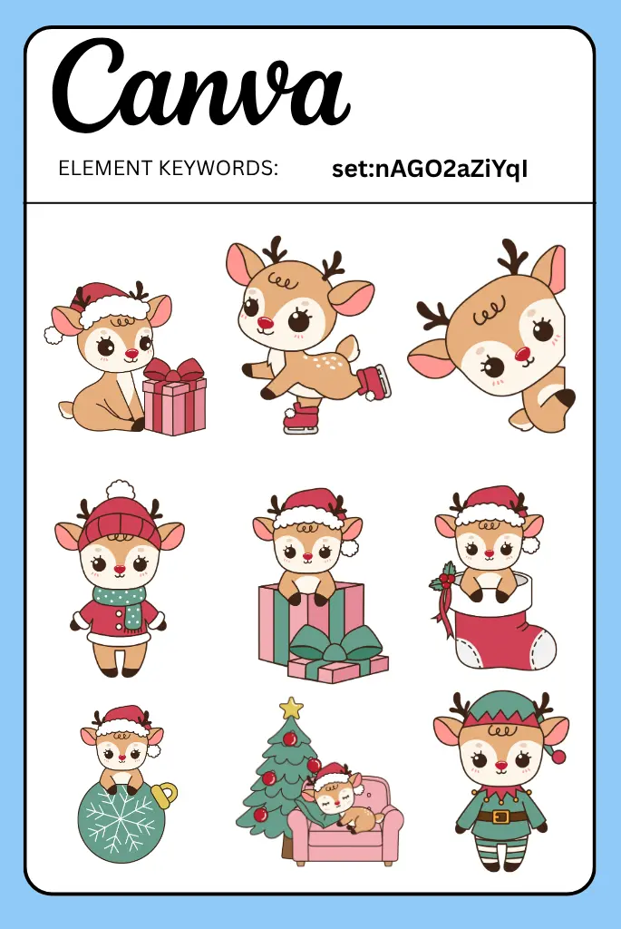 Cute Rudolph canva Elements