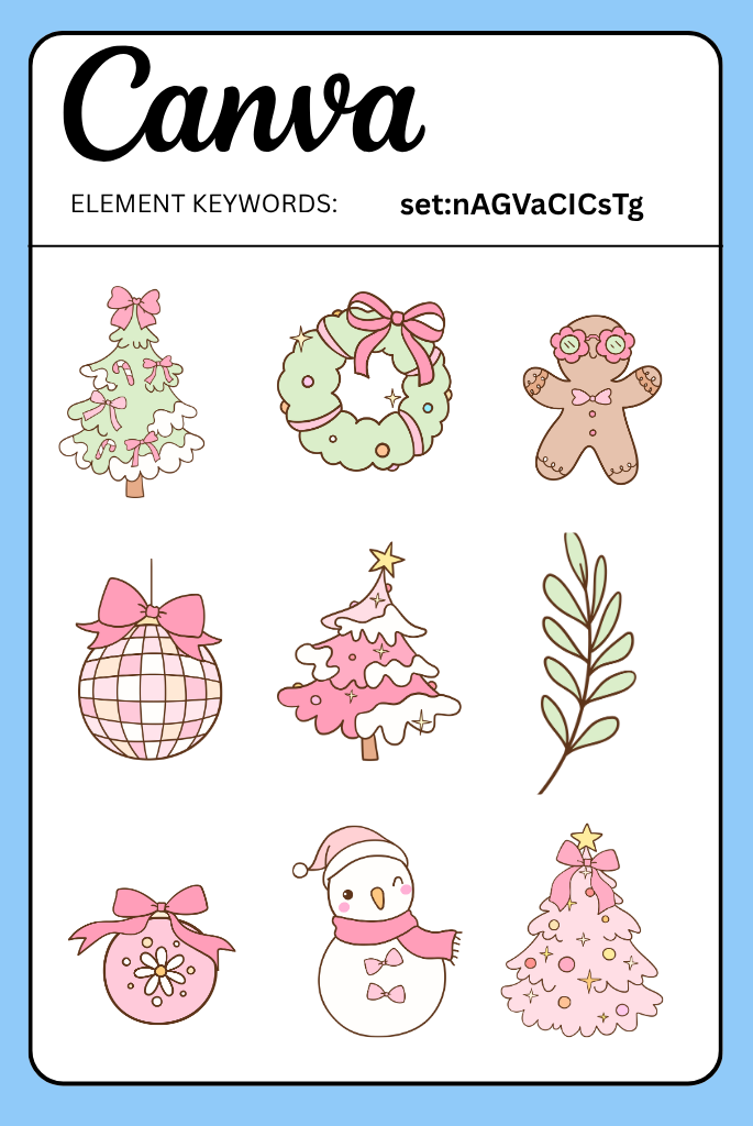 Pink Coquette Christmas canva Elements