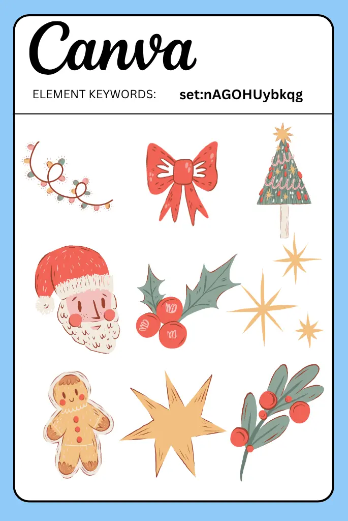  Retro Christmas canva Elements