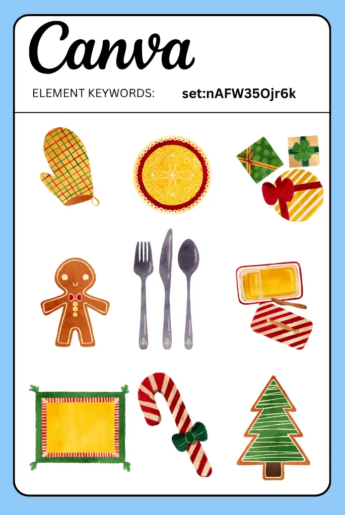Textured Christmas canva Elements.